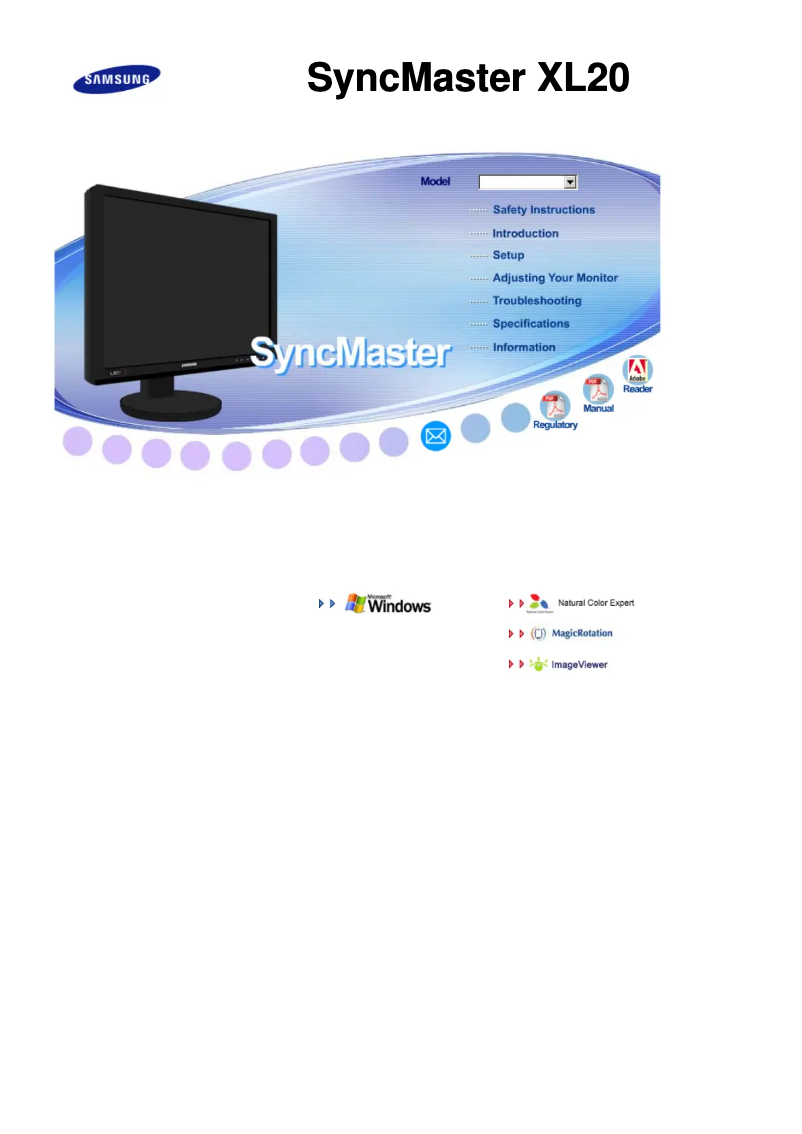 Image de la première page du manuel de l'appareil SyncMaster XL20