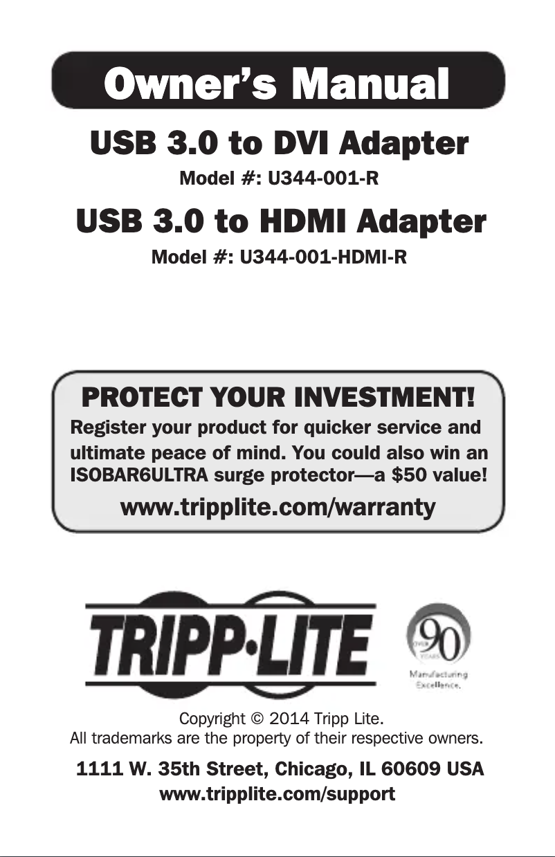 Página 1 del manual Manual de usuario Tripp Lite U344-001-HDMI-R