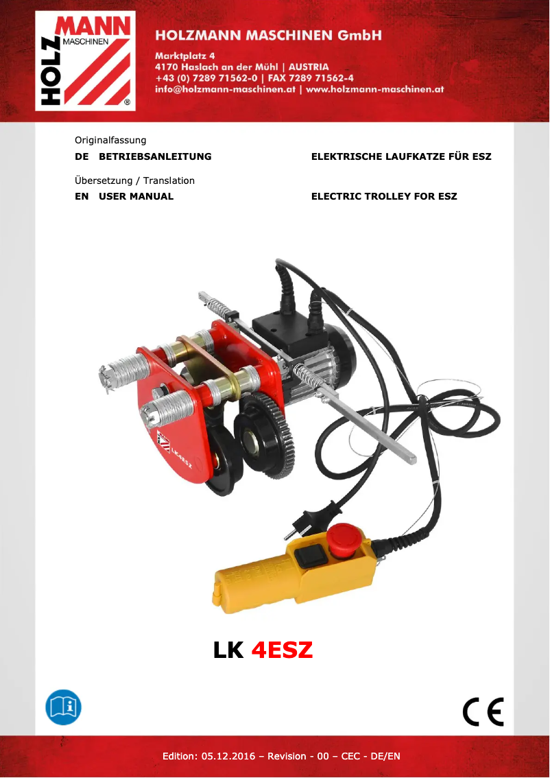 Page n°1 - Manuel utilisateur Holzmann LK 4ESZ