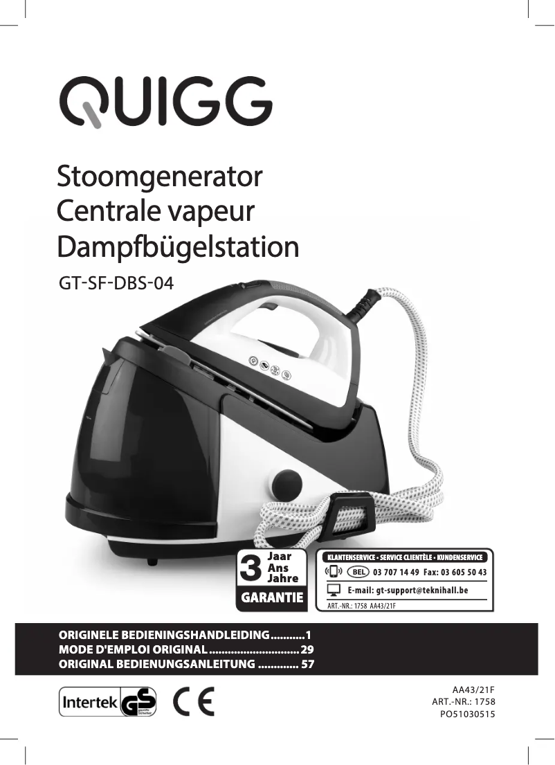 Page 1 of the manual User Manual Quigg GT-SF-DBS-04