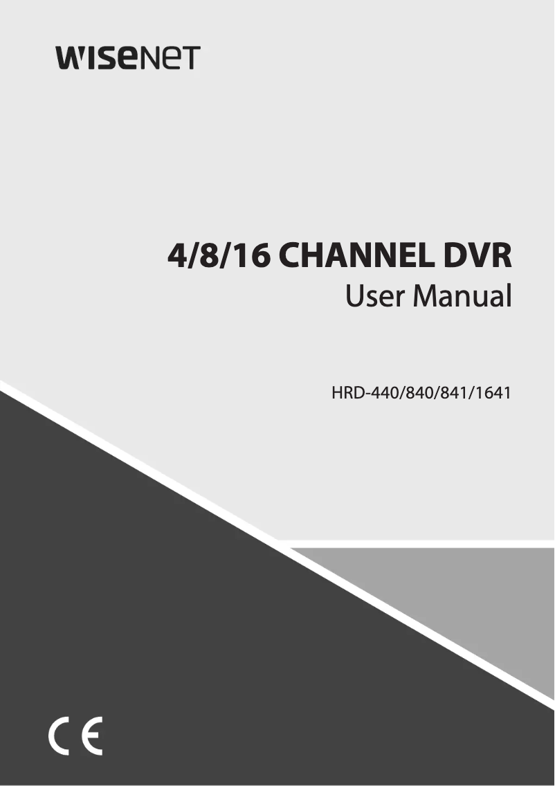 Page n°1 - Manuel utilisateur Wisenet HRD-841