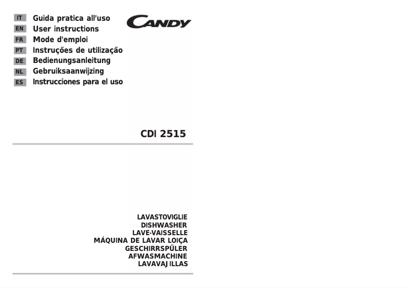 Page 1 de la notice Manuel utilisateur Candy CDI 2515-02