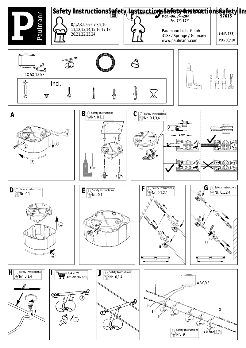 Page 1 de la notice Manuel utilisateur Paulmann Sphere 976.15