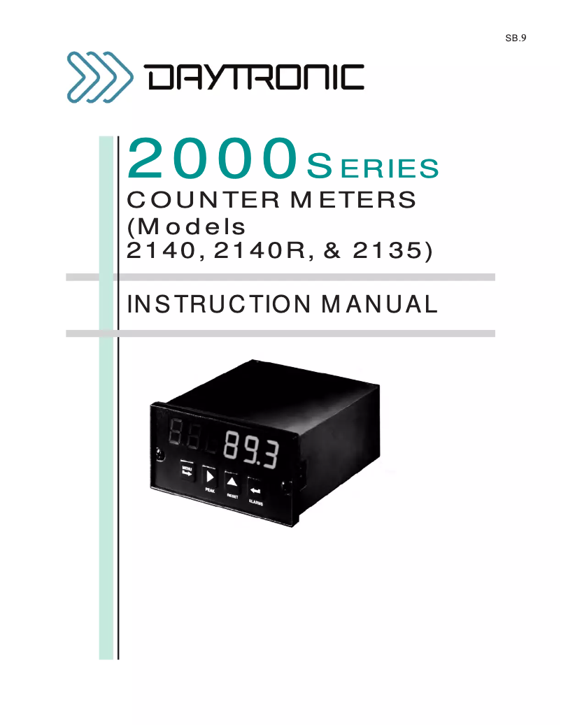 Page 1 de la notice Manuel utilisateur Daytronic 2140R