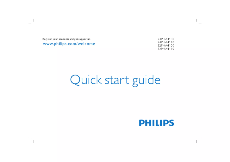 Page n°1 - Guide de démarrage rapide Philips 4000 series 32PHA4100S