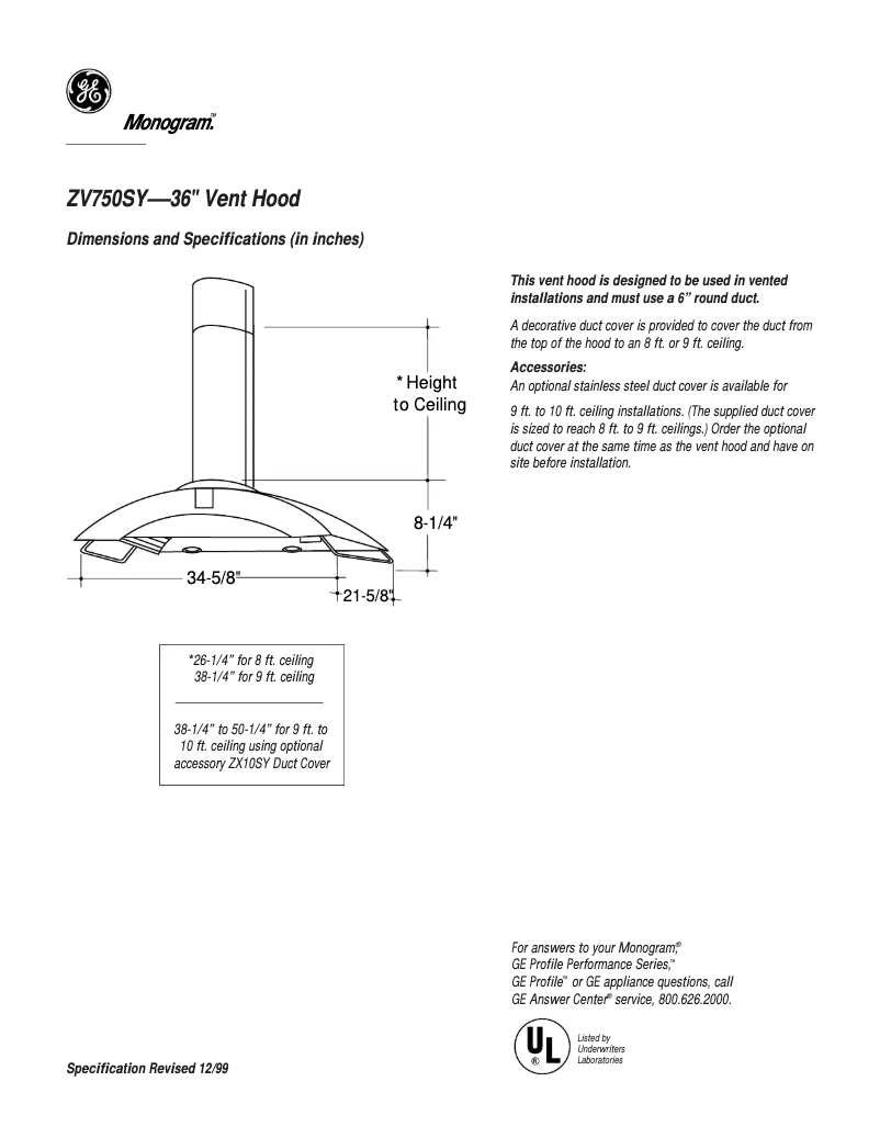 First page image of the manual for ZV750SY