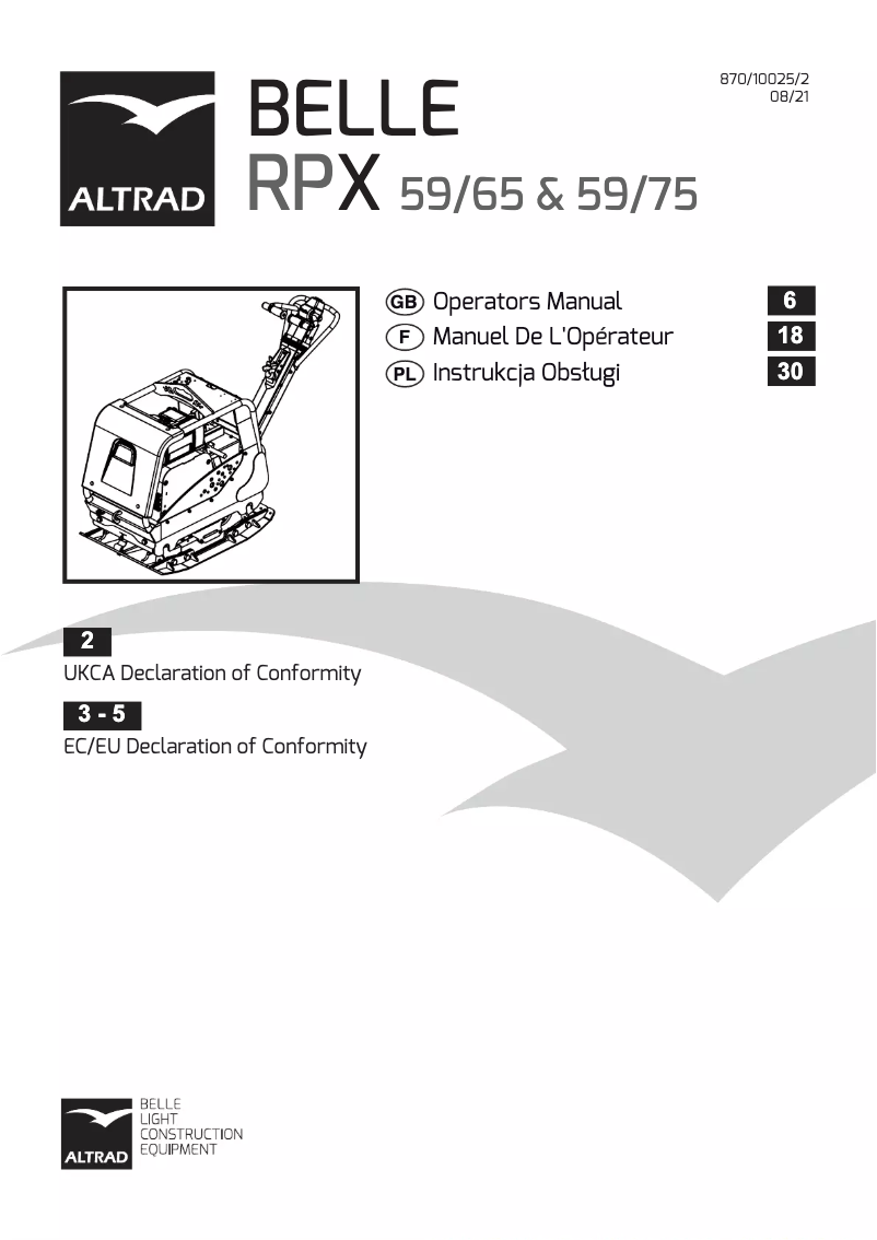 Page n°1 - Manuel utilisateur Altrad BELLE RPX 59/75D