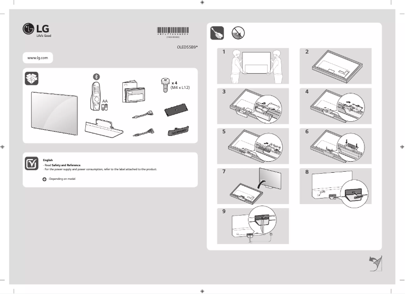 Image de la première page du manuel de l'appareil OLED55B9PPA