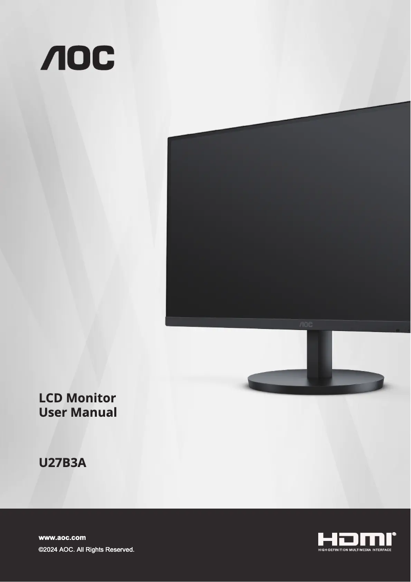 Page 1 de la notice Manuel utilisateur AOC U27B3A