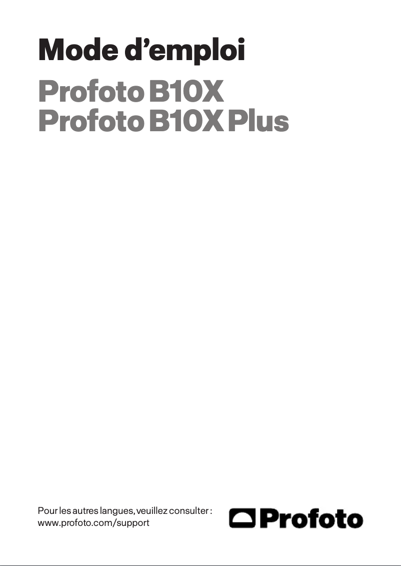 Page n°1 - Manuel utilisateur Profoto B10X Plus