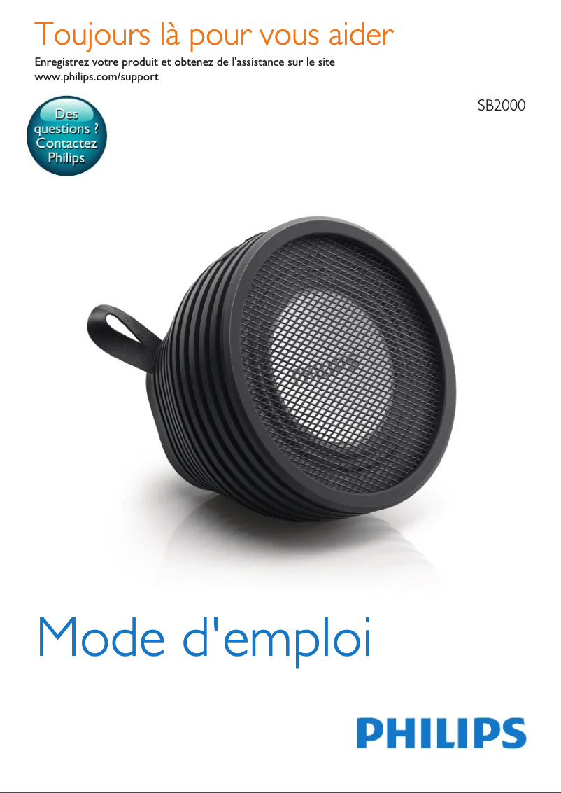 Image de la première page du manuel de l'appareil SB2000B