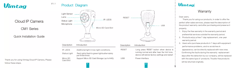 Page n°1 - Manuel utilisateur Vimtag CM1
