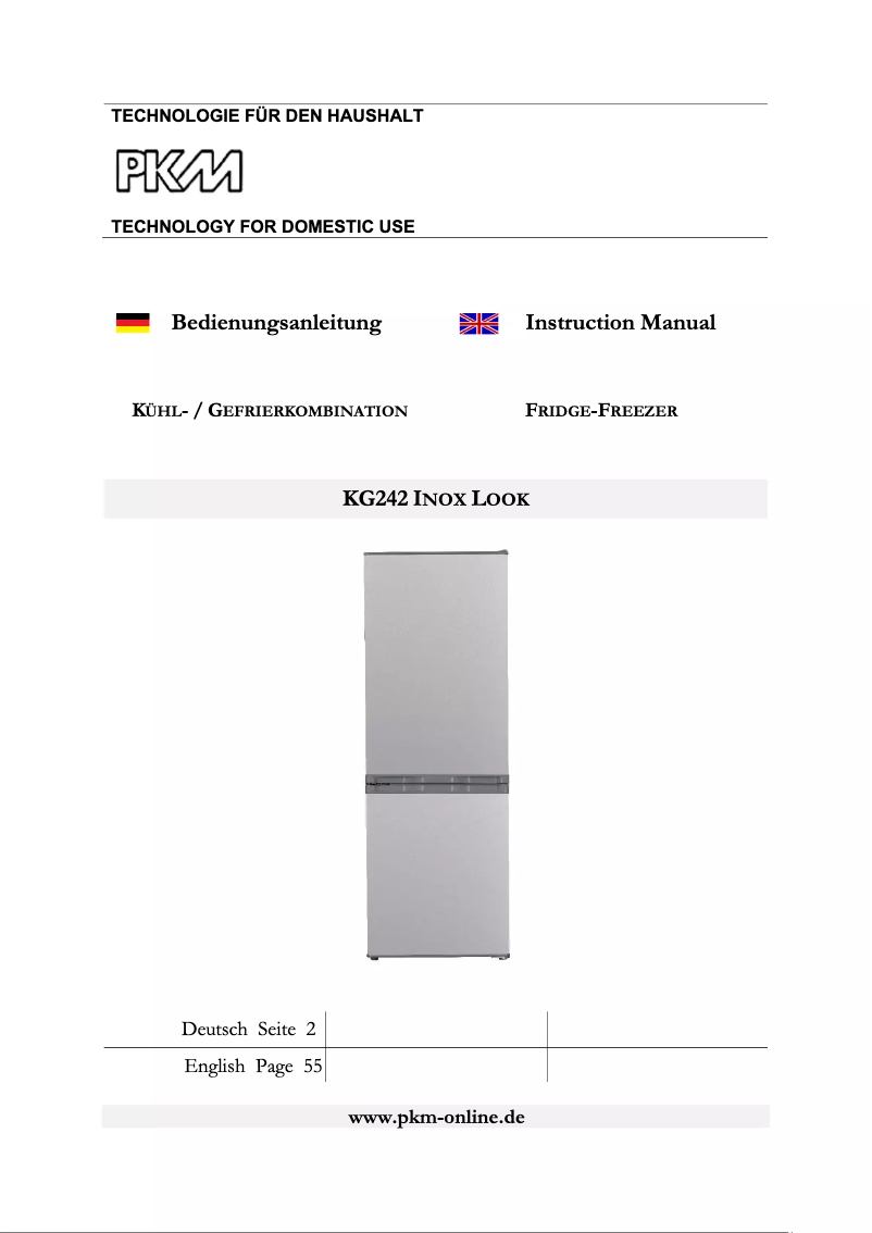 Image de la première page du manuel de l'appareil KG242 Inox Look