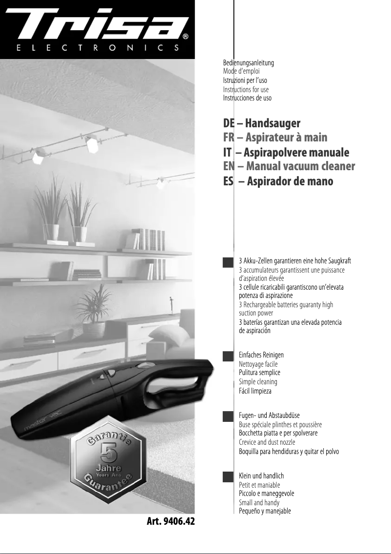Page 1 de la notice Manuel utilisateur Trisa 9406.4210
