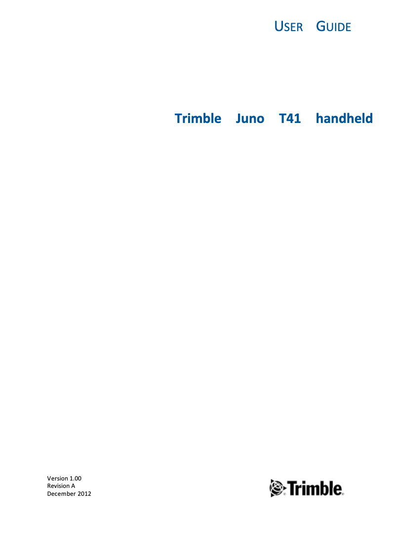 Página 1 del manual Manual de usuario Trimble Juno T41 C