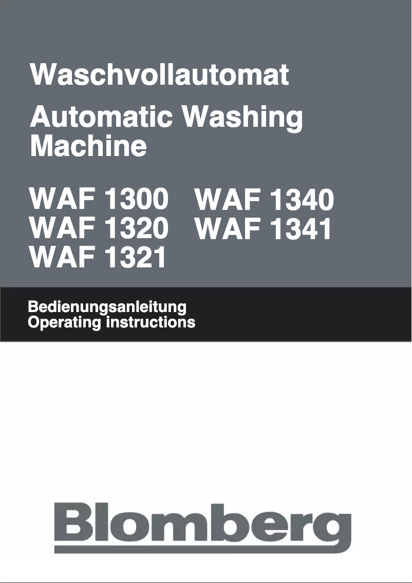 Page n°1 - Manuel utilisateur Blomberg WAF 1300 A