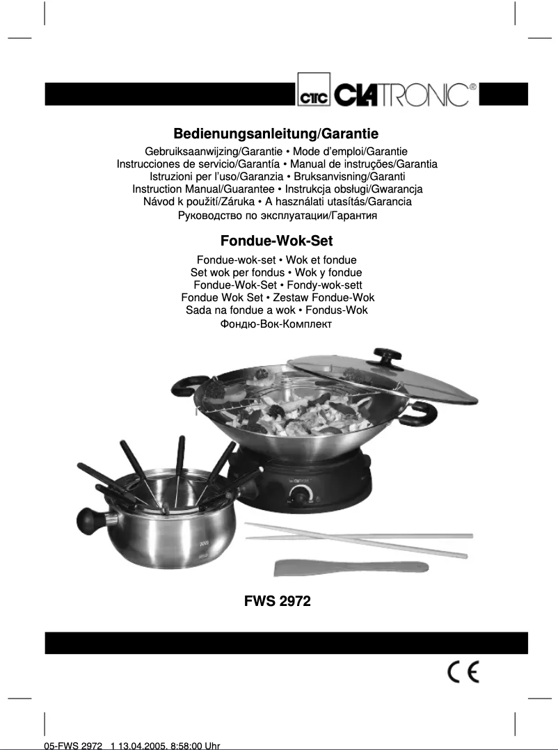 Page 1 de la notice Manuel utilisateur Clatronic FWS 2972