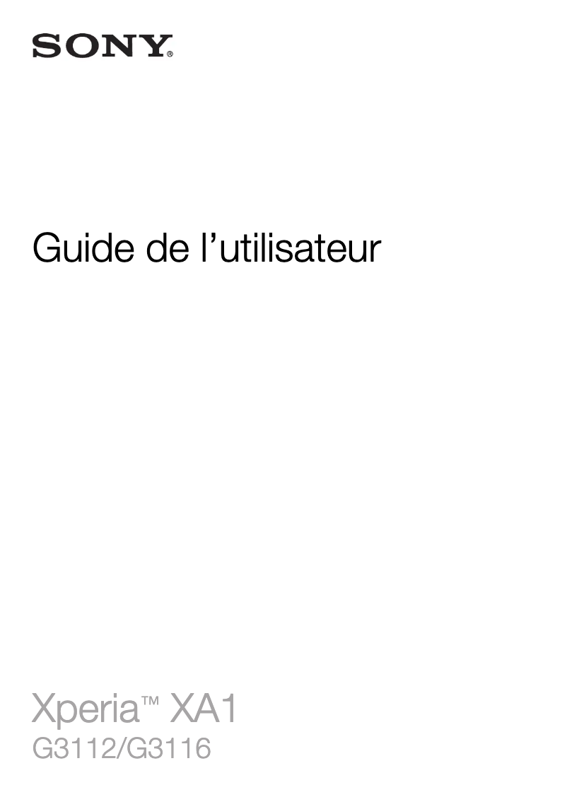 Page 1 de la notice Manuel utilisateur Sony Ericsson Xperia XA1