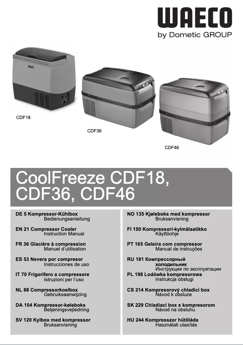 Página 1 del manual Manual de usuario Waeco CoolFreeze CDF 18