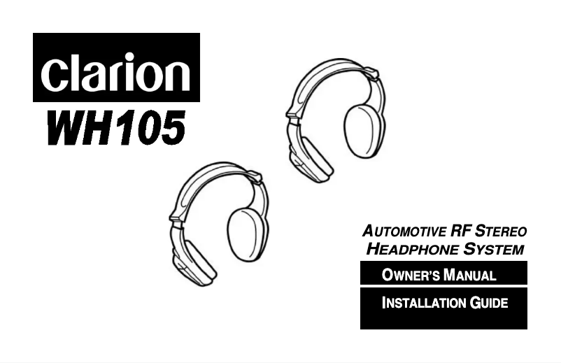 Page n°1 - Manuel utilisateur Clarion WH105H