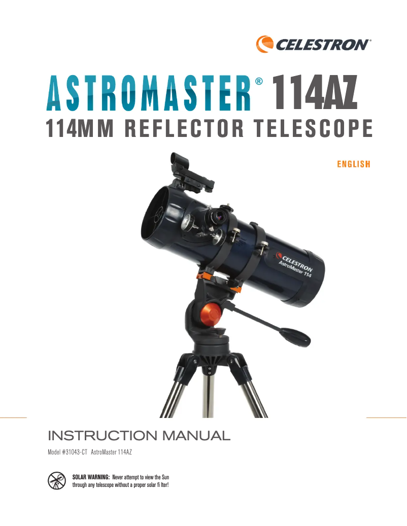 Image de la première page du manuel de l'appareil AstroMaster 70EQ