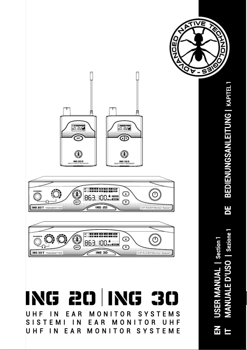 Page n°1 - Manuel utilisateur ANT ING 20