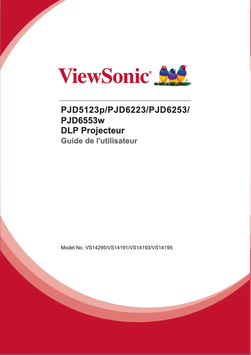 Page 1 de la notice Manuel utilisateur Viewsonic PJD5123