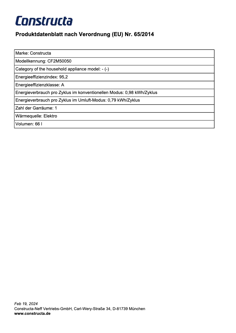 Page n°1 - Fiche technique Constructa CF2M50050