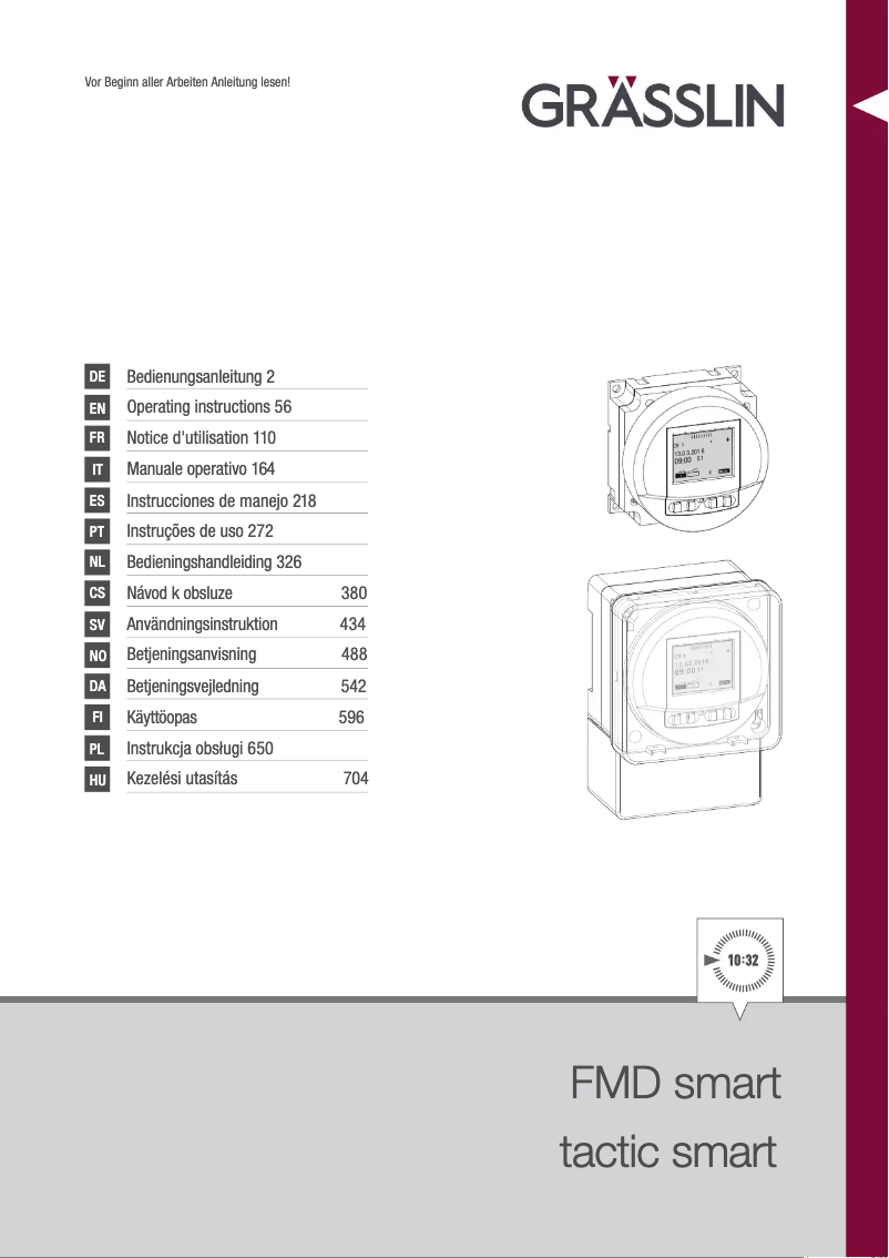 Page 1 de la notice Manuel utilisateur Grässlin FMD smart