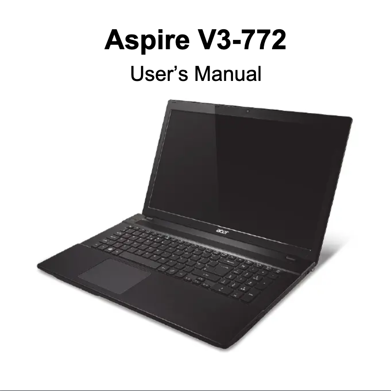 Page 1 de la notice Manuel utilisateur Acer Aspire V3-772