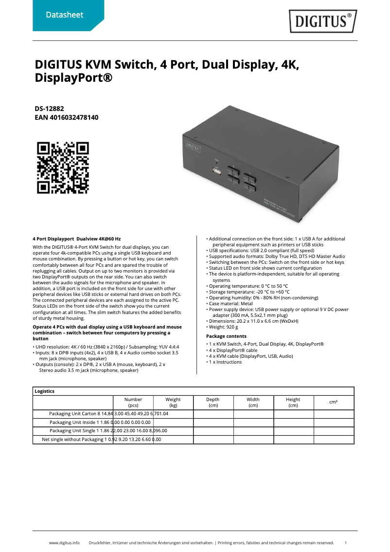 Image de la première page du manuel de l'appareil DS-12882