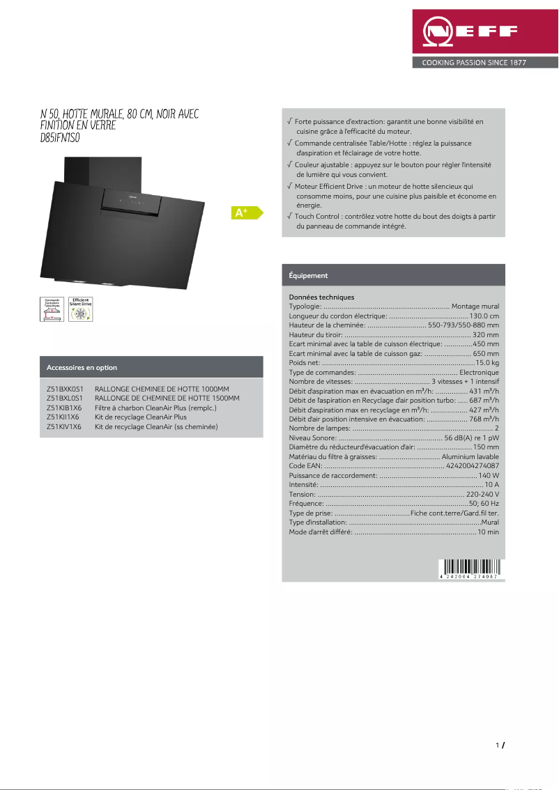 Image de la première page du manuel de l'appareil D85IFN1S0