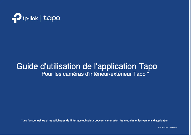Page n°1 - Manuel utilisateur TP-Link Tapo TC41