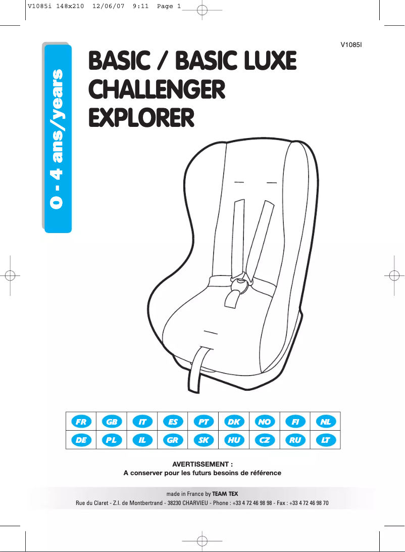 Image de la première page du manuel de l'appareil Safety Plus NT