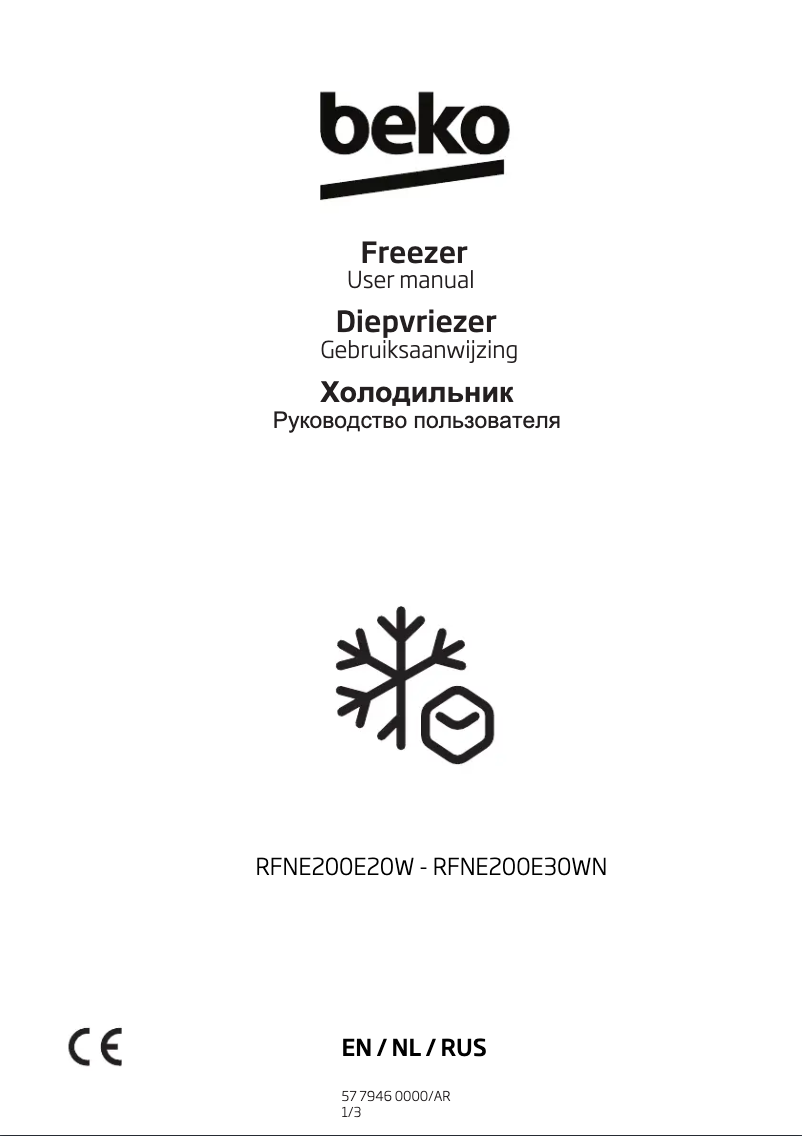 Page n°1 - Manuel utilisateur Beko RFSE200T30WN