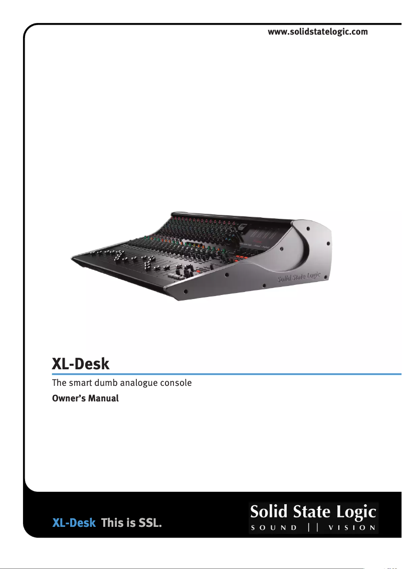 Page n°1 - Manuel utilisateur Solid State Logic XL-Desk
