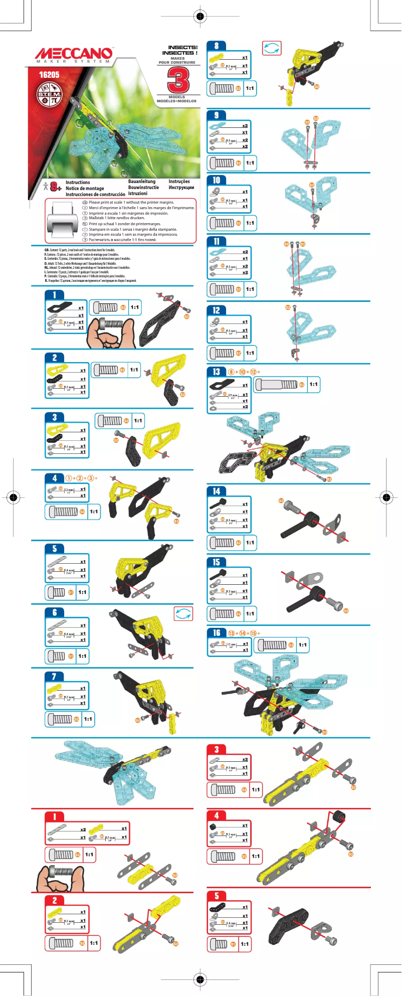 Image de la première page du manuel de l'appareil 3 Model Set, Insects