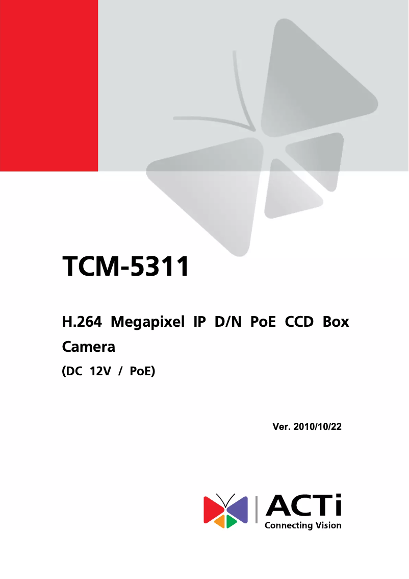 Page n°1 - Manuel utilisateur ACTi TCM-5311