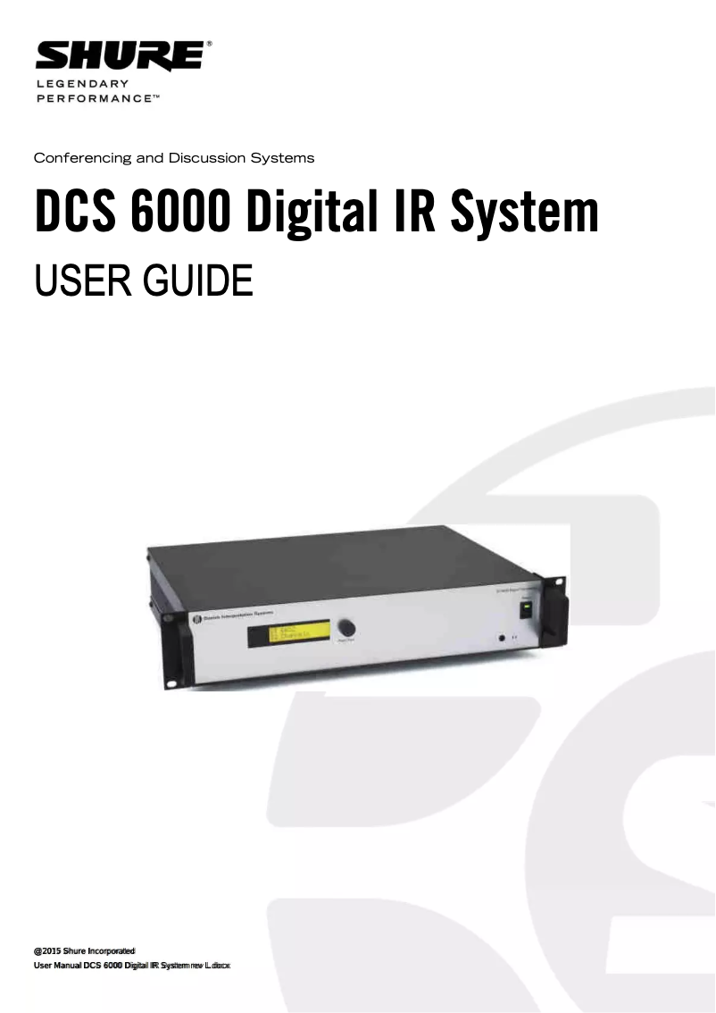 Página 1 del manual Manual de instrucciones Shure RA 6013