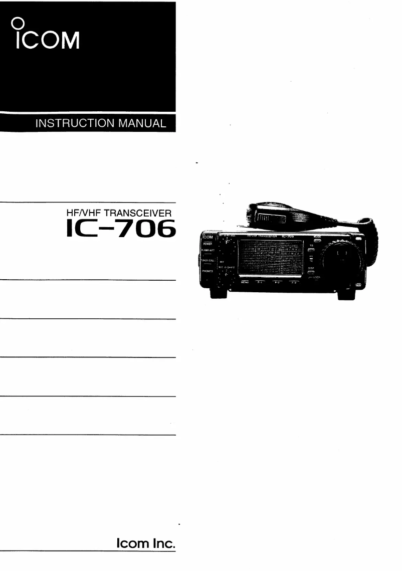 Page n°1 - Manuel utilisateur ICOM IC-706