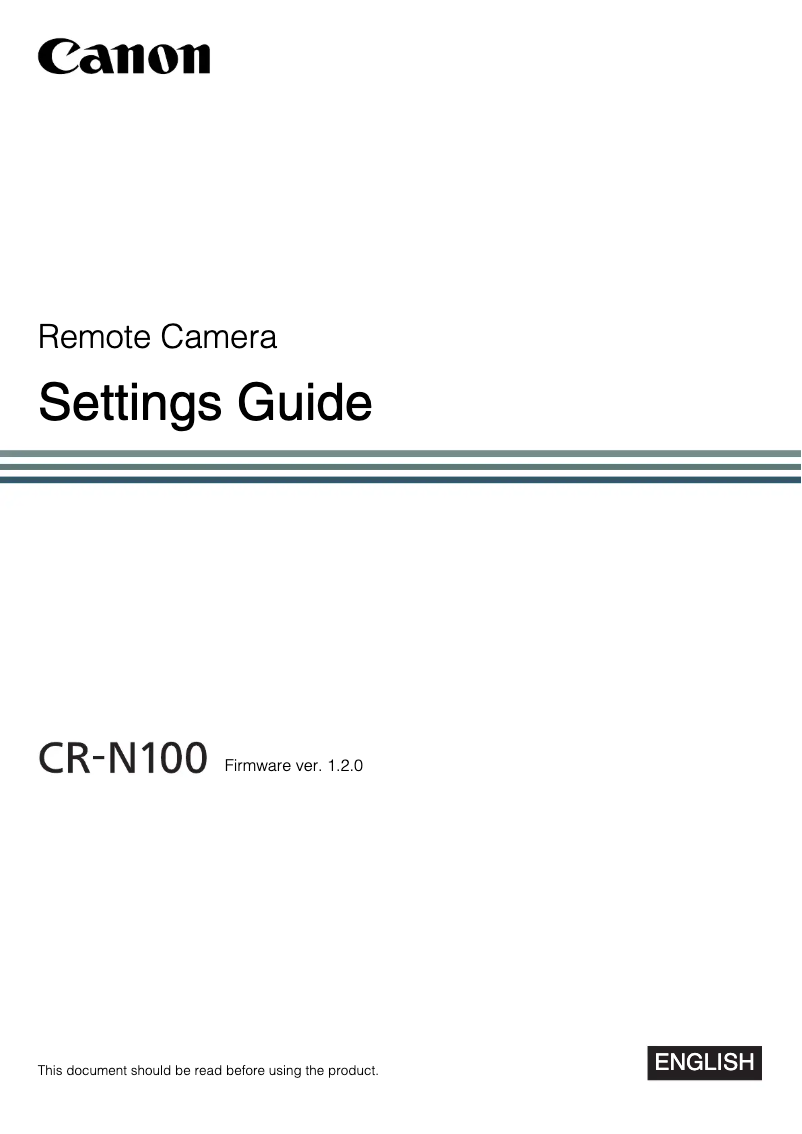 Page 1 de la notice Manuel utilisateur Canon CR-N100