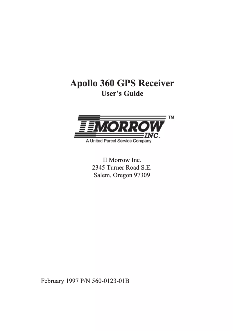 Page 1 de la notice Manuel utilisateur Garmin Apollo 360 GPS