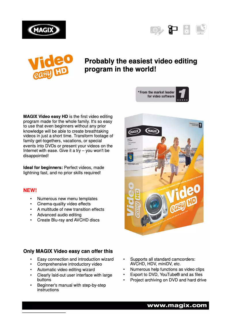Page n°1 - Manuel utilisateur Magix Video Easy HD