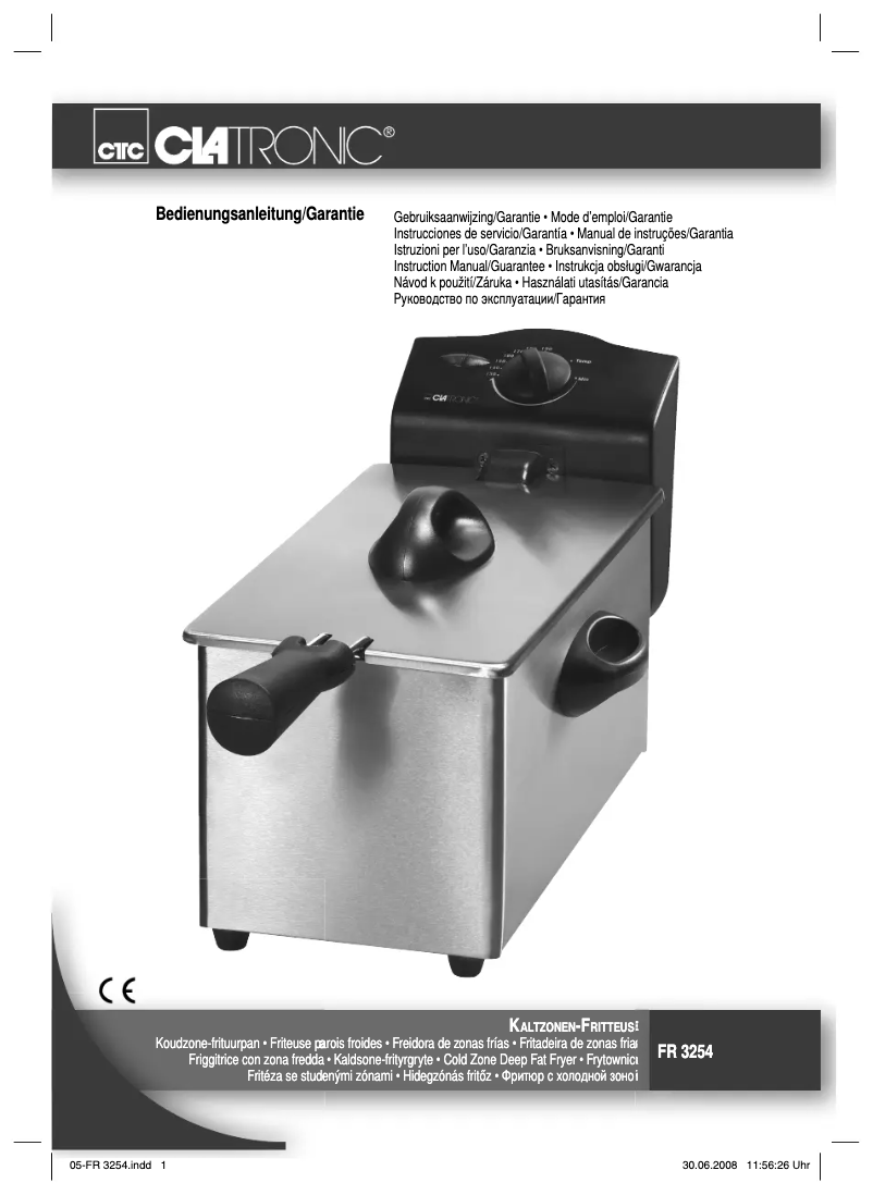 Page 1 de la notice Manuel utilisateur Clatronic FR 3254