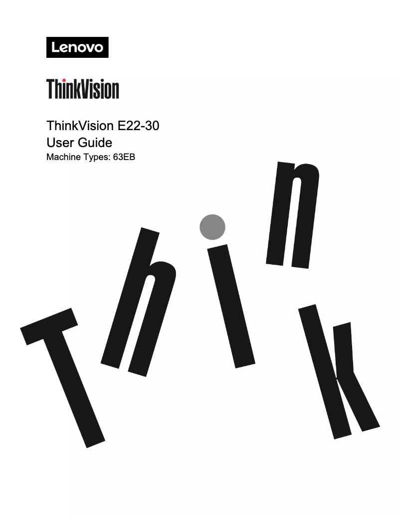 Page n°1 - Manuel utilisateur Lenovo ThinkVision E22-30