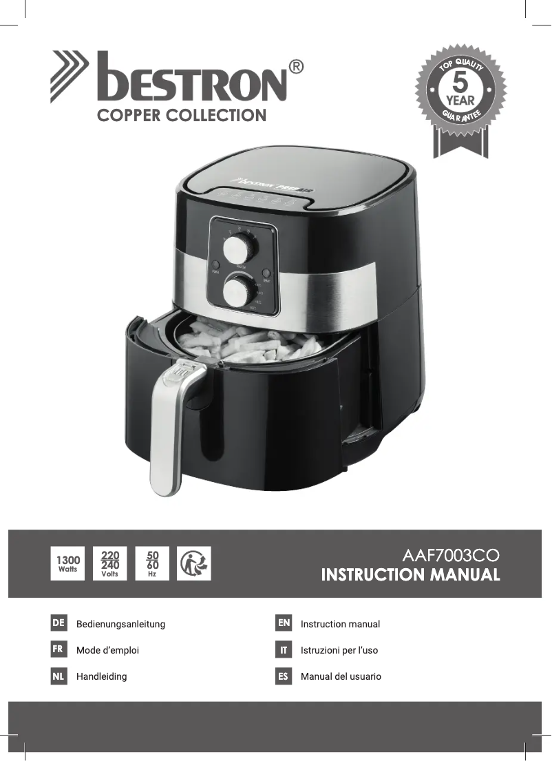 Page n°1 - Manuel utilisateur Bestron AAF7003CO