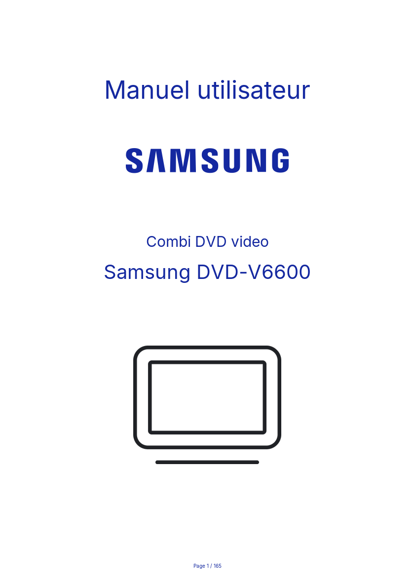 Image de la première page du manuel de l'appareil DVD-V6600