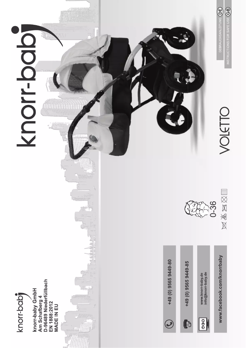 Page 1 de la notice Manuel utilisateur Knorr-Baby Voletto Sport