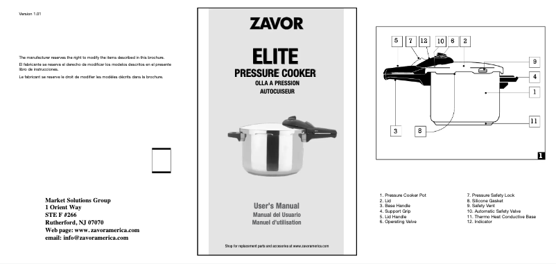 Image de la première page du manuel de l'appareil Elite ZCWEL02