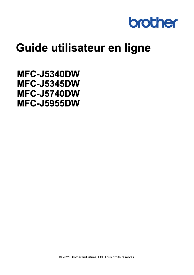 Page n°1 - Guide d'installation Brother MFC-J5340DW